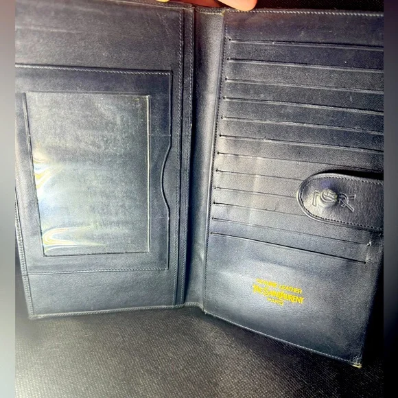 Yves Saint Laurent Clutch Vintage Lambskin Silk Lined Monogram 70s Rare YSL - Picture 6 of 12